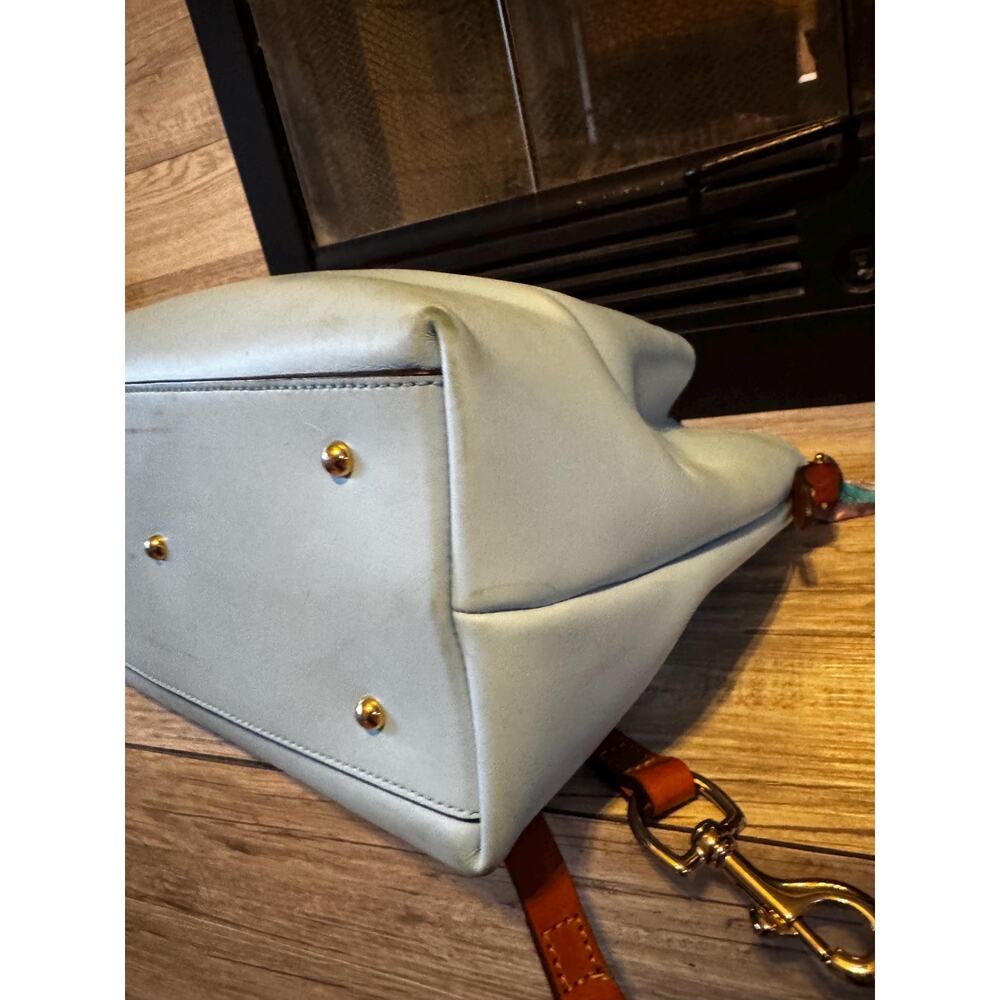 Dooney & Bourke Barlow Satchel Handbag – Robins Egg Blue Leather Crossbody Bag - Picture 15 of 16